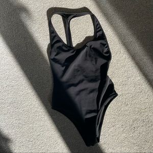 Black High-Cut Racerback One Piece Bathing suit from Victoria’s Secret